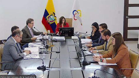Sesión. Los miembros del Consejo de la Judicatura se reunieron este martes 27 de octubre de 2026 y aprobaron varias destituciones de jueces. (Captura de pantalla)