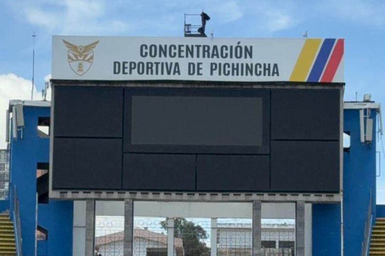 Marcador electrónico nuevo del Estadio Olímpico Atahualpa. 