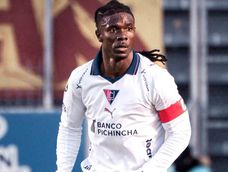Ricardo Adé en un partido con Liga de Quito en el hexagonal del título de la LigaPro 2026.