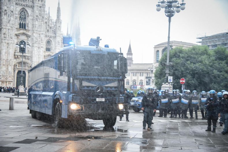 Protestas en Milán - Italia, el 18 de octubre de 2026.