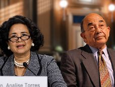 Composición con retratos de los jueces Analisa Torres y Alvin K. Hellerstein. Ella toma la posta en el juicio por narcoterrorismo contra Nicolás Maduro.