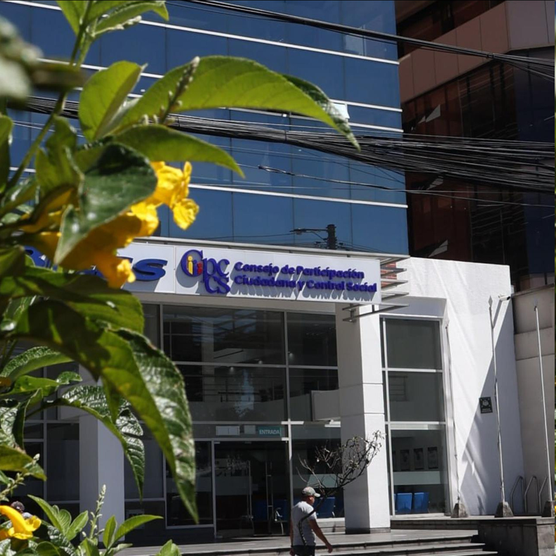 Edificio del Consejo de Participación Ciudadana y Control Social (Cpccs), en Quito, Ecuador.