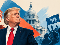 Ilustración de Donald Trump, presidente de Estados Unidos, de cara a las elecciones de medio tiempo del 3 de noviembre de 2026.