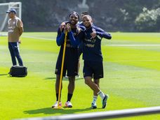Pedro Vite durante un entrenamiento con Pumas de México.