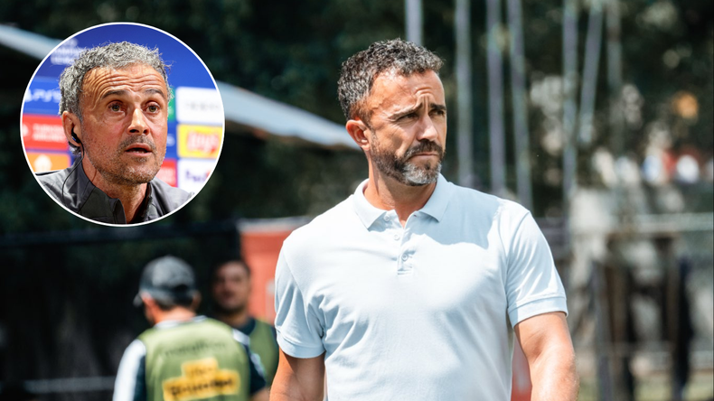 Carlos Santamarina (d) y Luis Enrique comparten un increíble parecido, solo que uno es DT del Atlético FC y el otro del PSG.