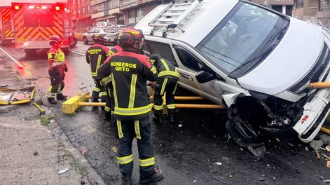 Accidente de tránsito en la avenida Velasco Ibarra, Quito.