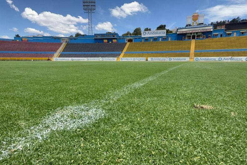 Cancha del Estadio Olímpico Atahualpa. 