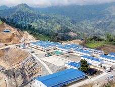 Vista aérea del campamento del proyecto minero El Domo.&nbsp;