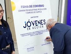 La ministra Diana Ramírez suscribió un acuerdo con la Cámara de Industrias, Producción y Empleo (CIP) para impulsar el programa Jóvenes en Acción.