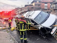 Accidente de tránsito en la avenida Velasco Ibarra, Quito.